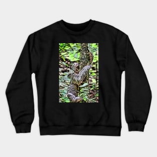 Cute Sloth Hugging a tree Crewneck Sweatshirt